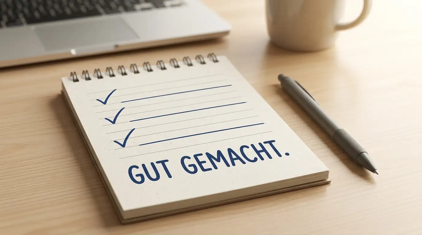 Notizblock mit einer kurzen Prüfliste vor der ersten Einzahlung im Casino