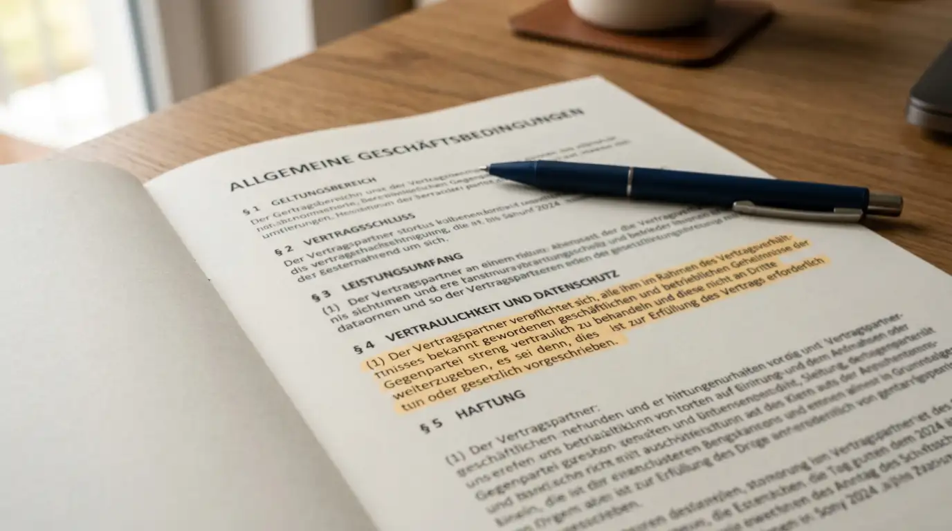 Aufgeschlagenes Dokument mit Bonusbedingungen und markierter Umsatzklausel