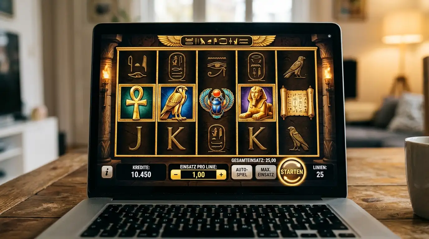 Ägyptisches Thema Slot-Walzen mit antiken Symbolen auf neutralem Display