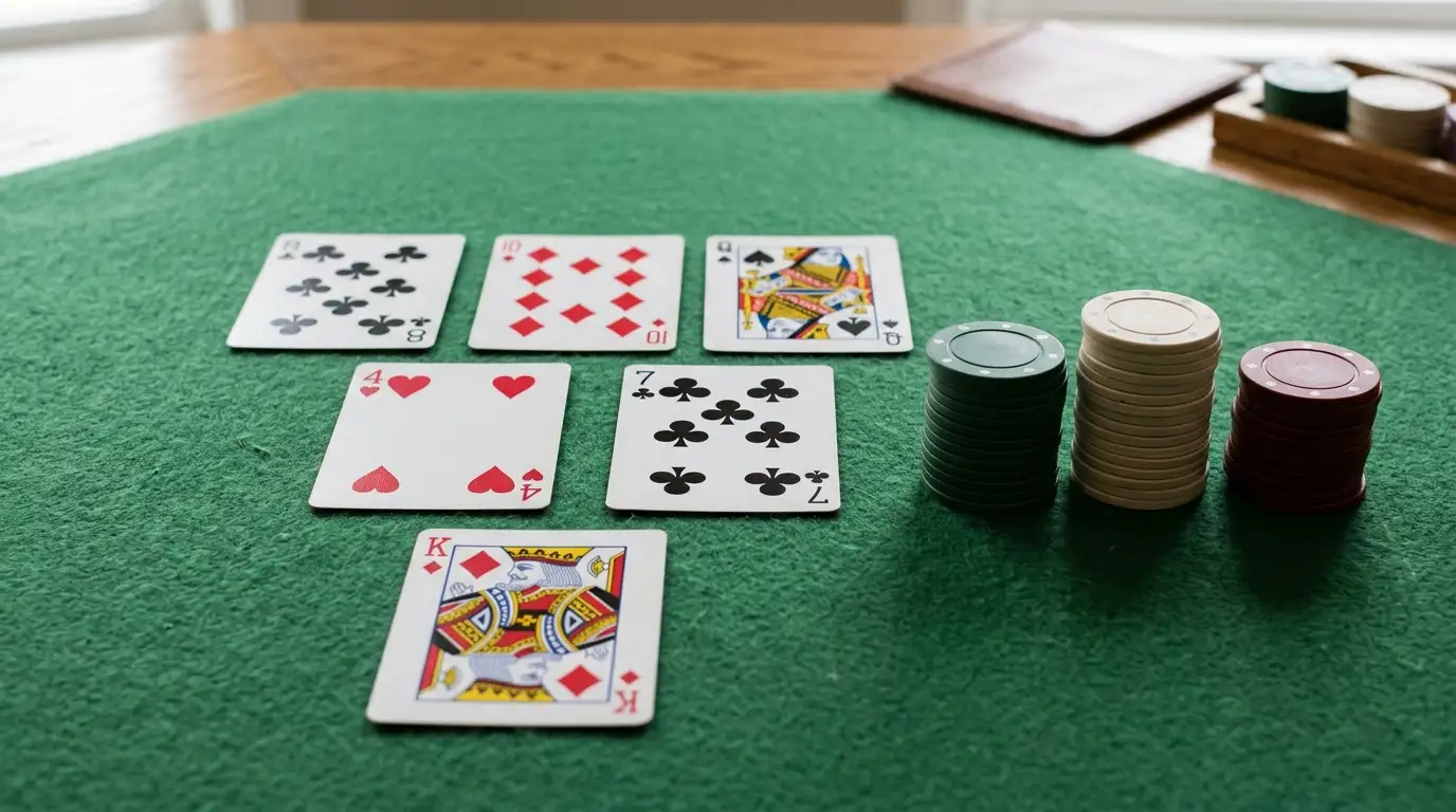 Vergleich verschiedener Casino-Spiele nach Gewinnchance auf einem ruhigen Tisch
