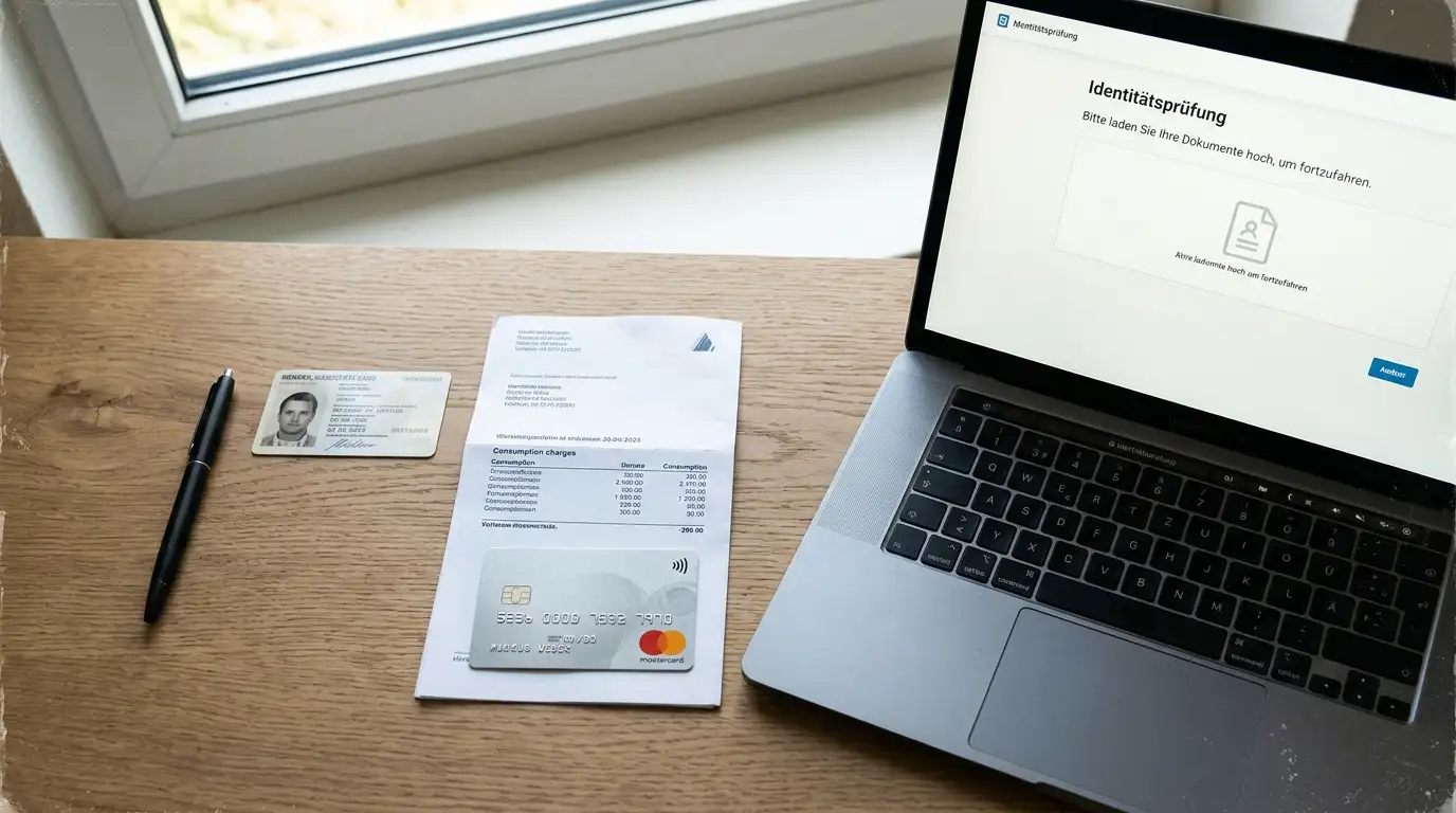 Dokumente für Casino-Verifizierung: Personalausweis, Stromrechnung, Bankkarte