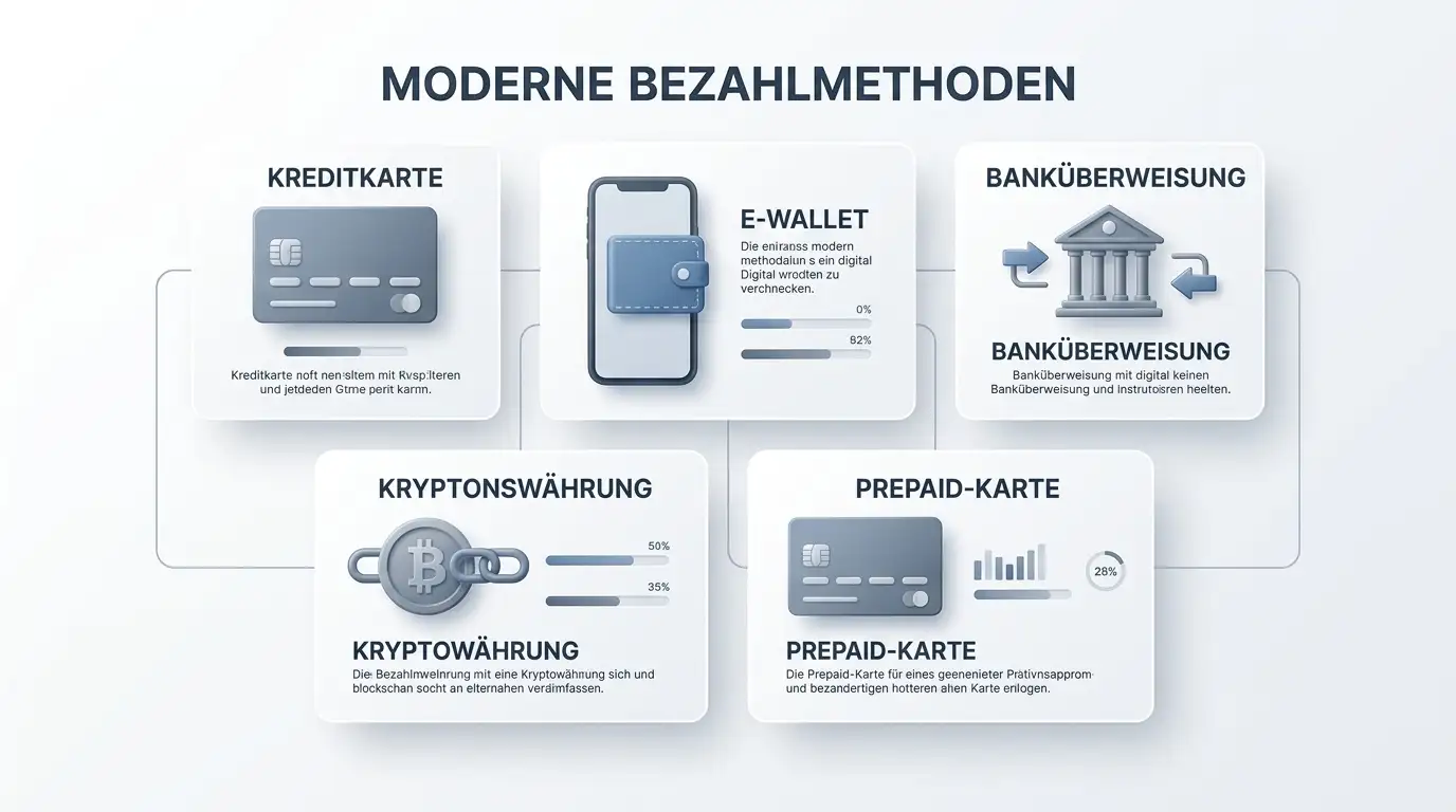 Verschiedene Online-Zahlungsmethoden für Casino-Einzahlungen