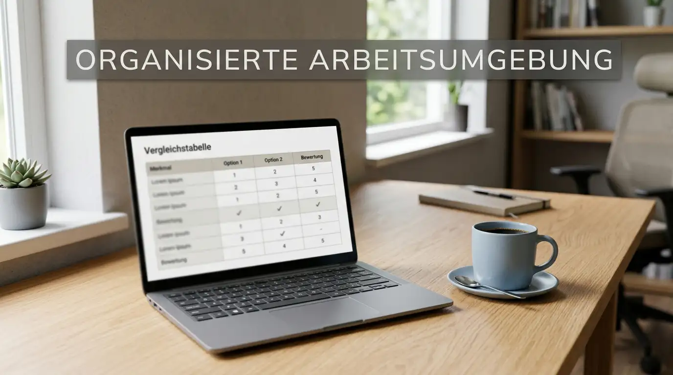 Laptop auf einem modernen Schreibtisch mit neutraler Casino-Oberfläche im Hintergrund