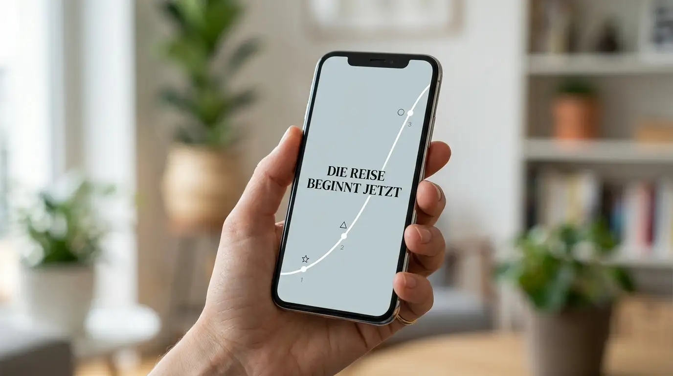 Smartphone in der Hand mit einer Crash-Spiel-Oberfläche auf dem Bildschirm