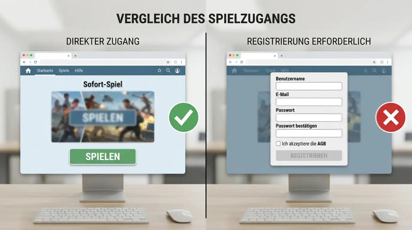Vergleich zwischen echtem Demo-Portal und Casino mit Login-Formular