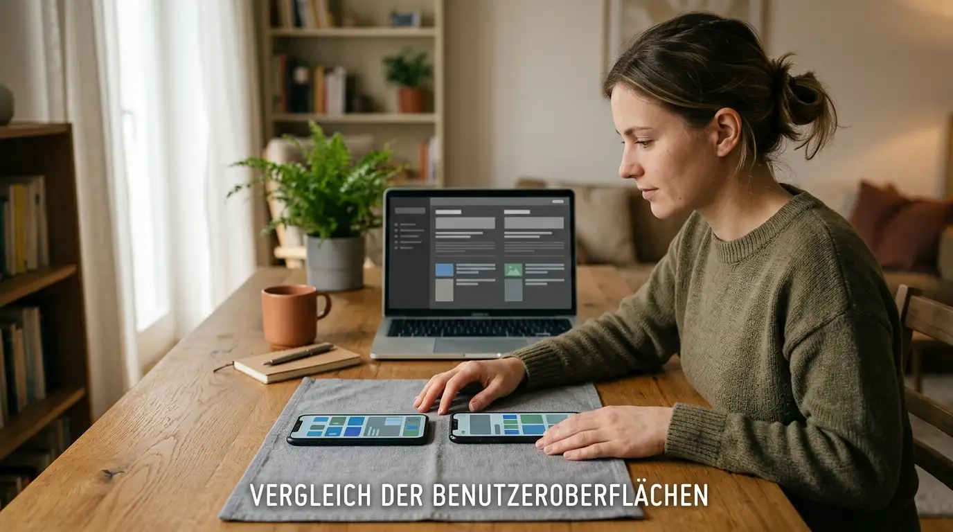Person vergleicht mehrere Echtgeld-Casino-Apps auf dem Smartphone