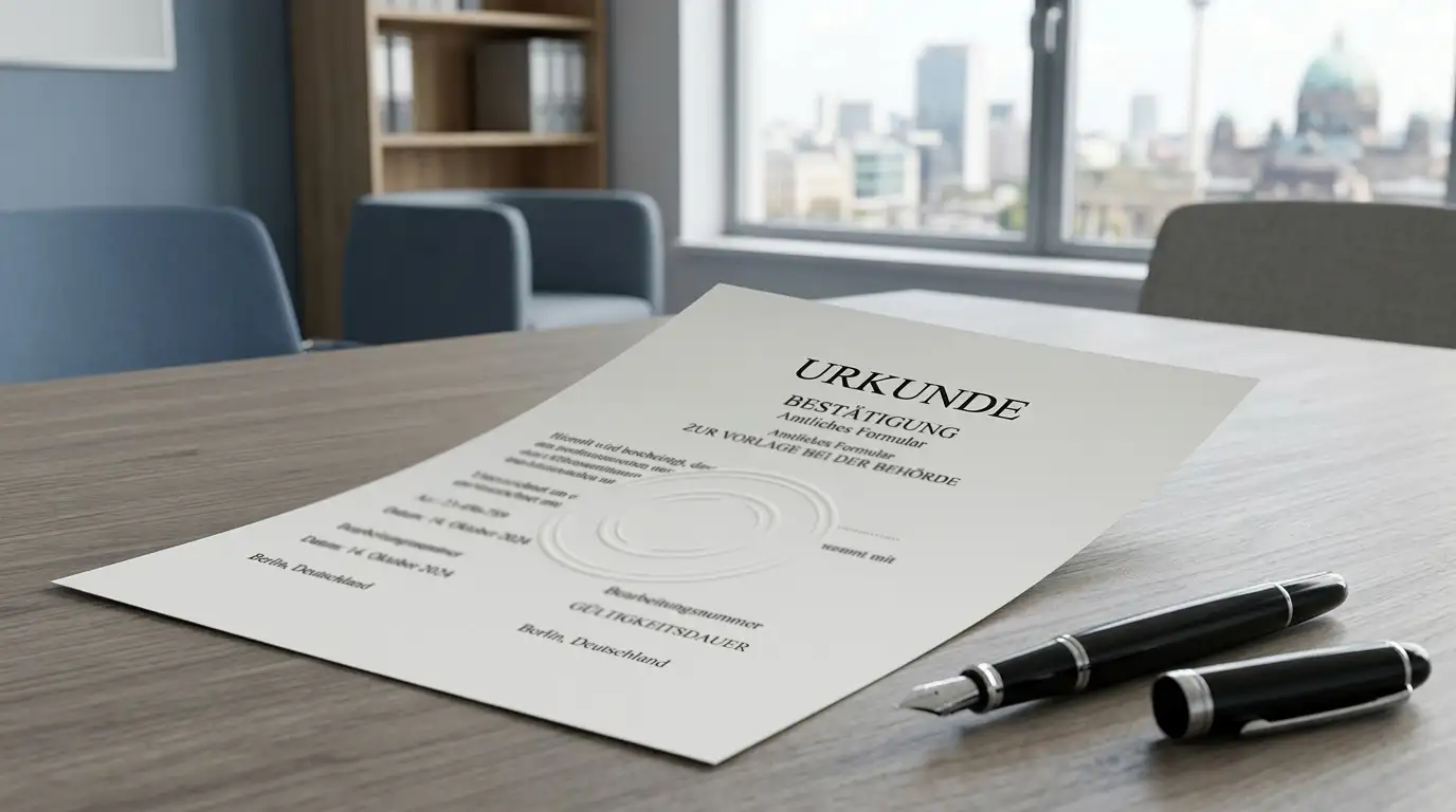 Amtliches deutsches Dokument mit Stempel als Sinnbild für die GGL-Lizenzregeln