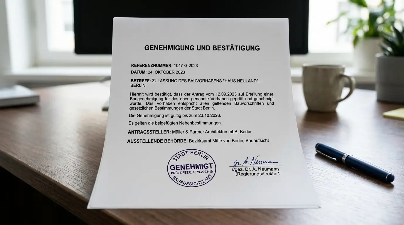 Offizielles Dokument mit GGL-Logo und Lizenzstempel