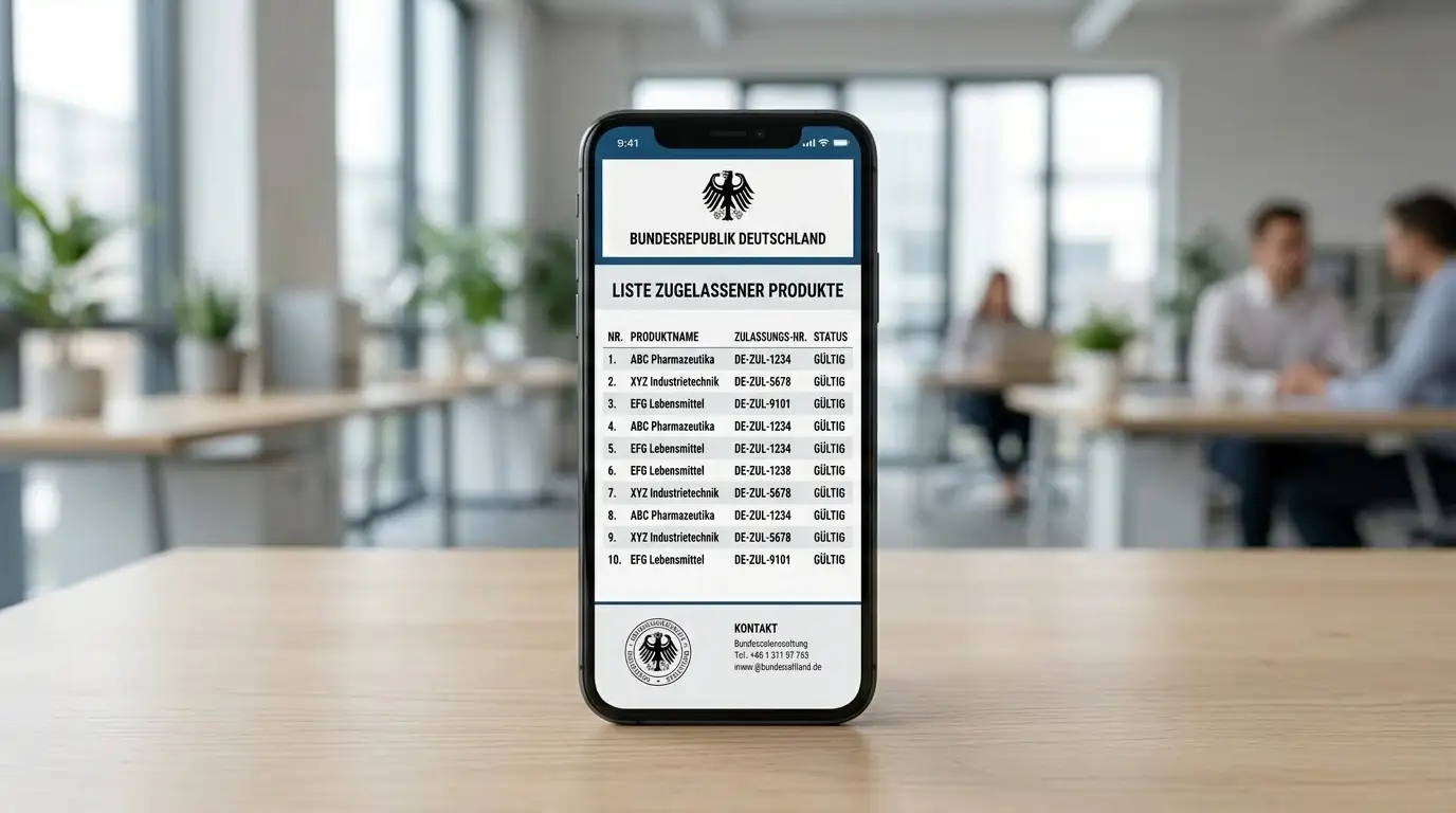 Smartphone mit GGL-Whitelist-Seite und offiziellen Lizenz-Siegeln