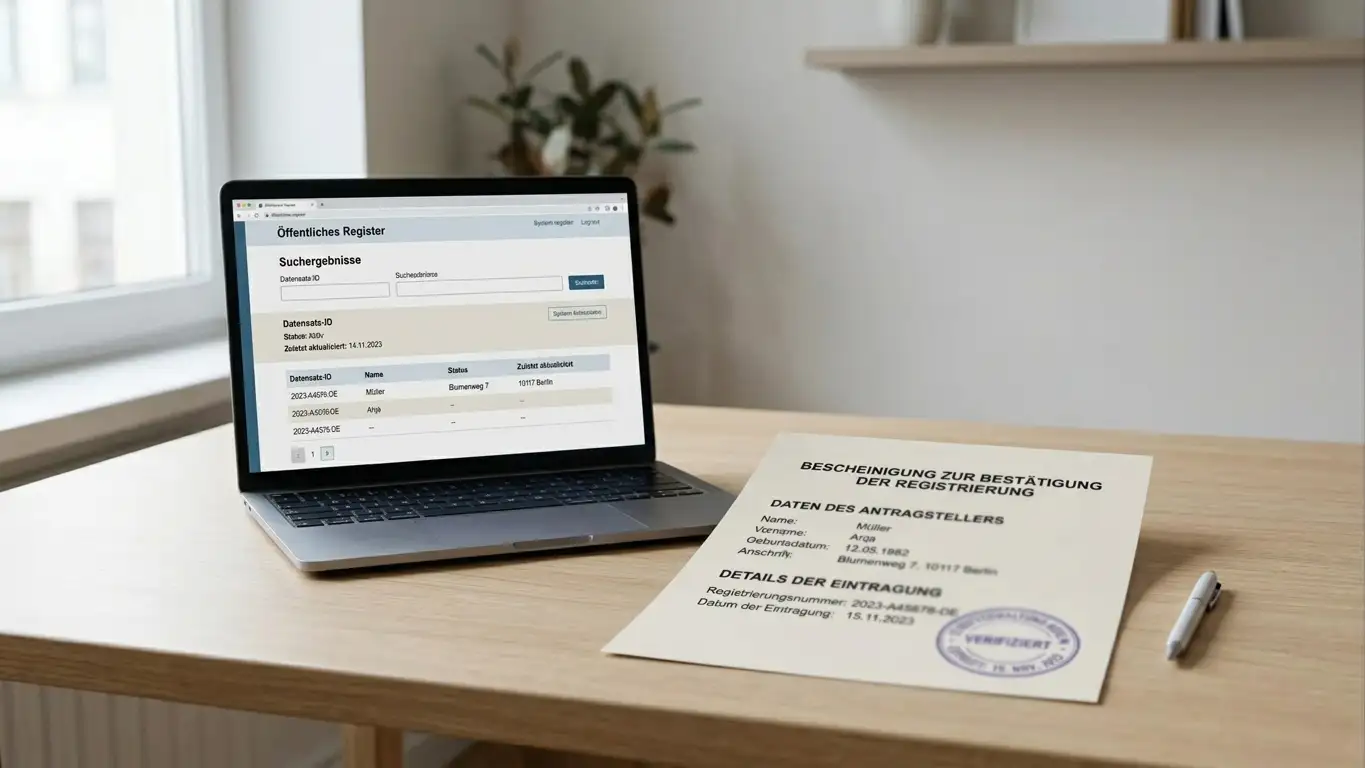 Deutsche Glücksspielaufsicht und Whitelist – Dokument mit Prüfsiegel auf hellem Schreibtisch