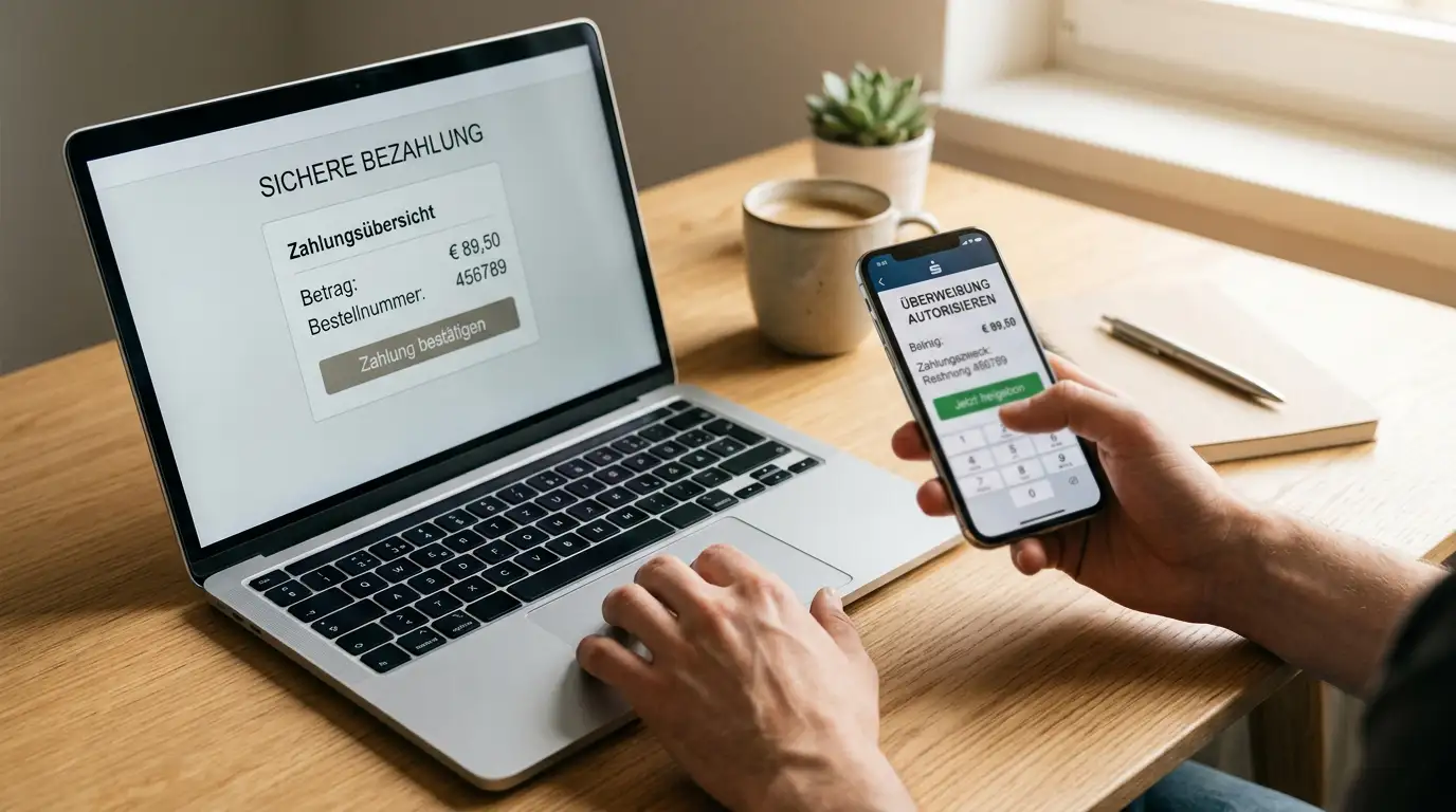 Einzahlung per Klarna Sofort Schritt für Schritt am Laptop