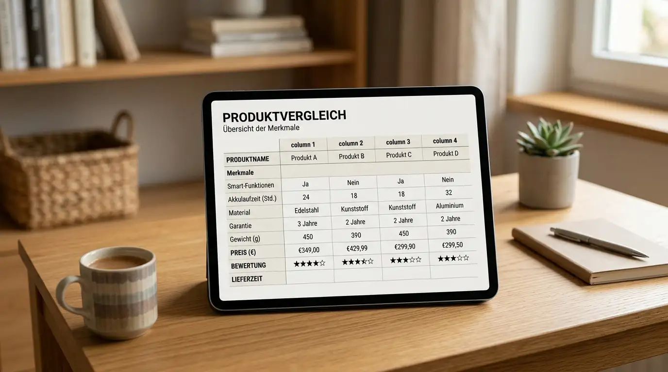 Vergleichsliste deutscher Casino-Anbieter auf einem Tablet-Bildschirm