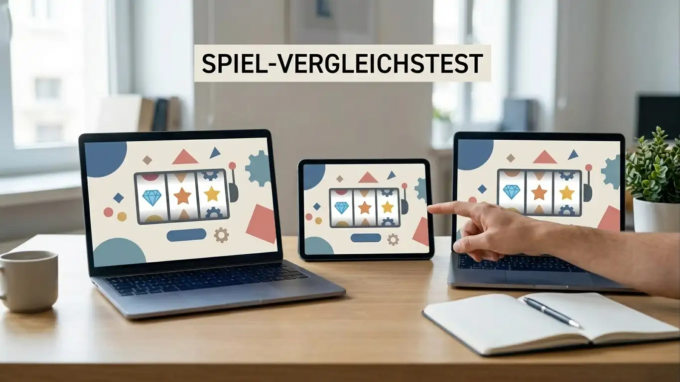 Übersicht mehrerer lizenzierter Spielotheken auf Bildschirmen im Vergleich
