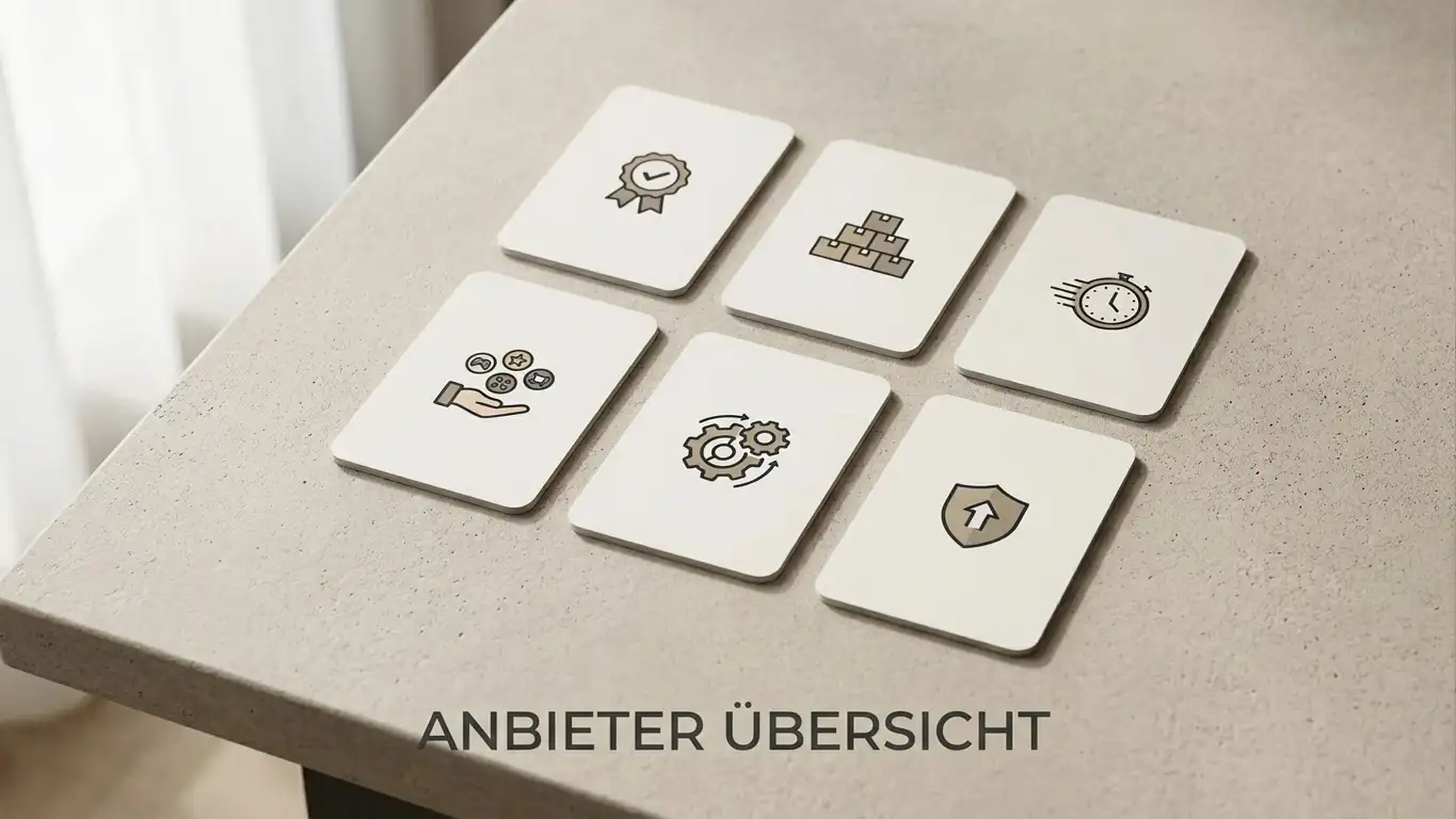 Vergleichstabelle mit Bewertungskriterien für Live-Casino-Anbieter