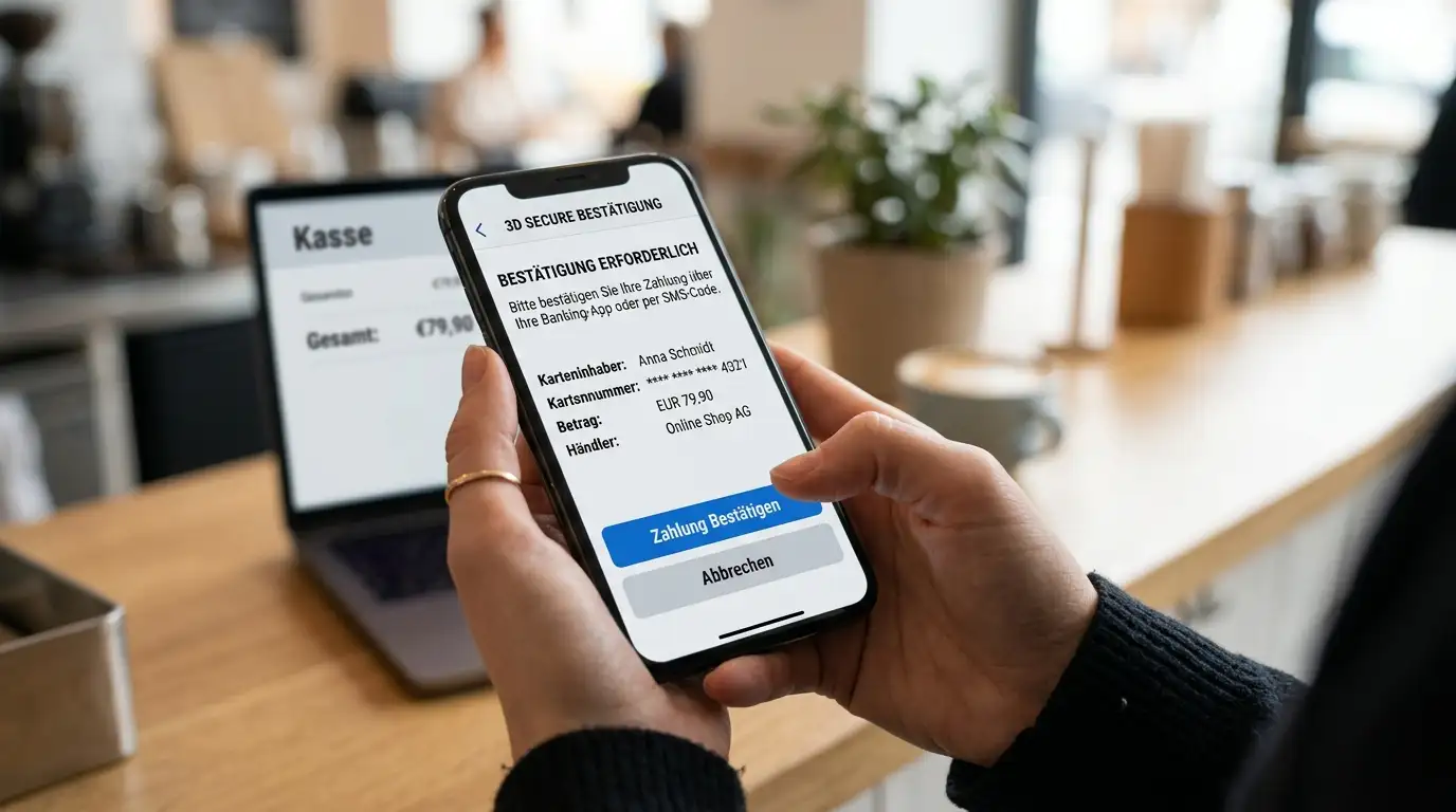 3D-Secure-Freigabe der Mastercard-Zahlung auf dem Smartphone