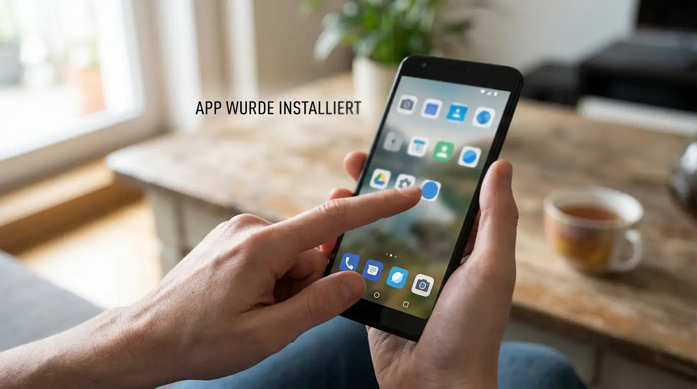 Spieler startet eine native Echtgeld-Casino-App auf dem Android-Smartphone