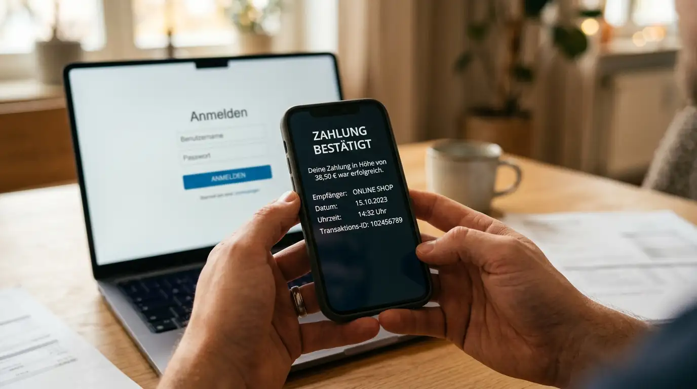 Einzahlung mit PostFinance über E-Finance und App Freigabe