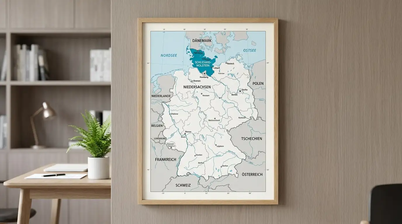 Deutschlandkarte mit hervorgehobenem Schleswig-Holstein