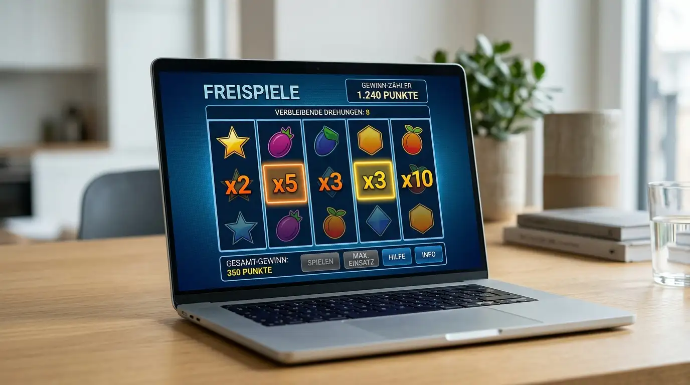 Hochvarianz-Slot-Freispiele mit Multiplikator-Anzeige und Gewinn-Counter