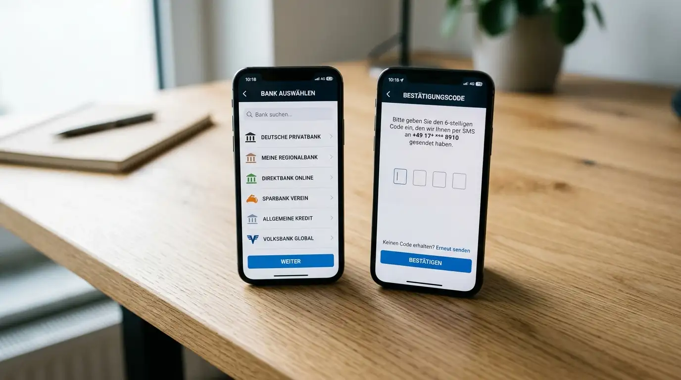 Vergleichstabelle Trustly vs Zimpler mit Smartphone-Interface