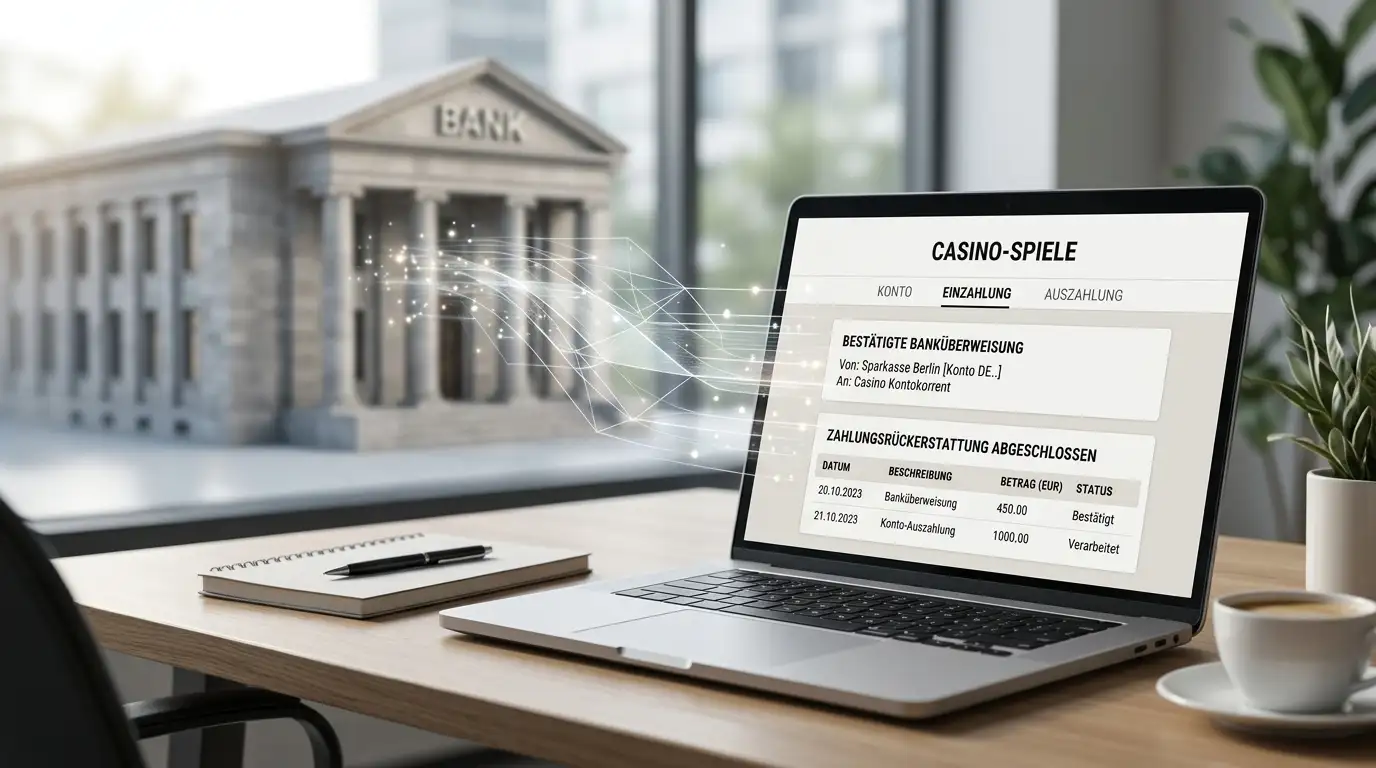 Schematische Darstellung des Trustly-Zahlungsflusses zwischen Bank und Casino